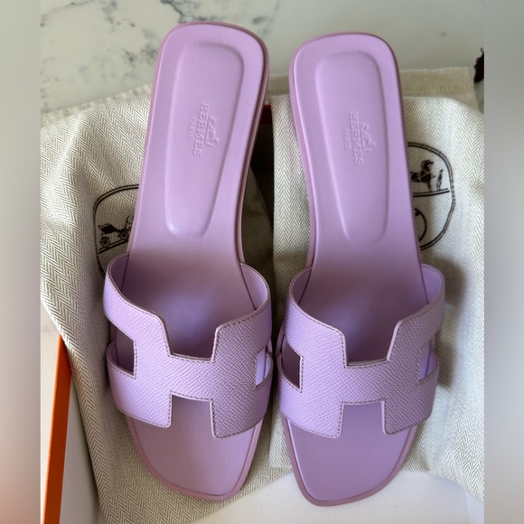 Hermes Shoes - Hermes Oran Sandals - Violet Améthyste